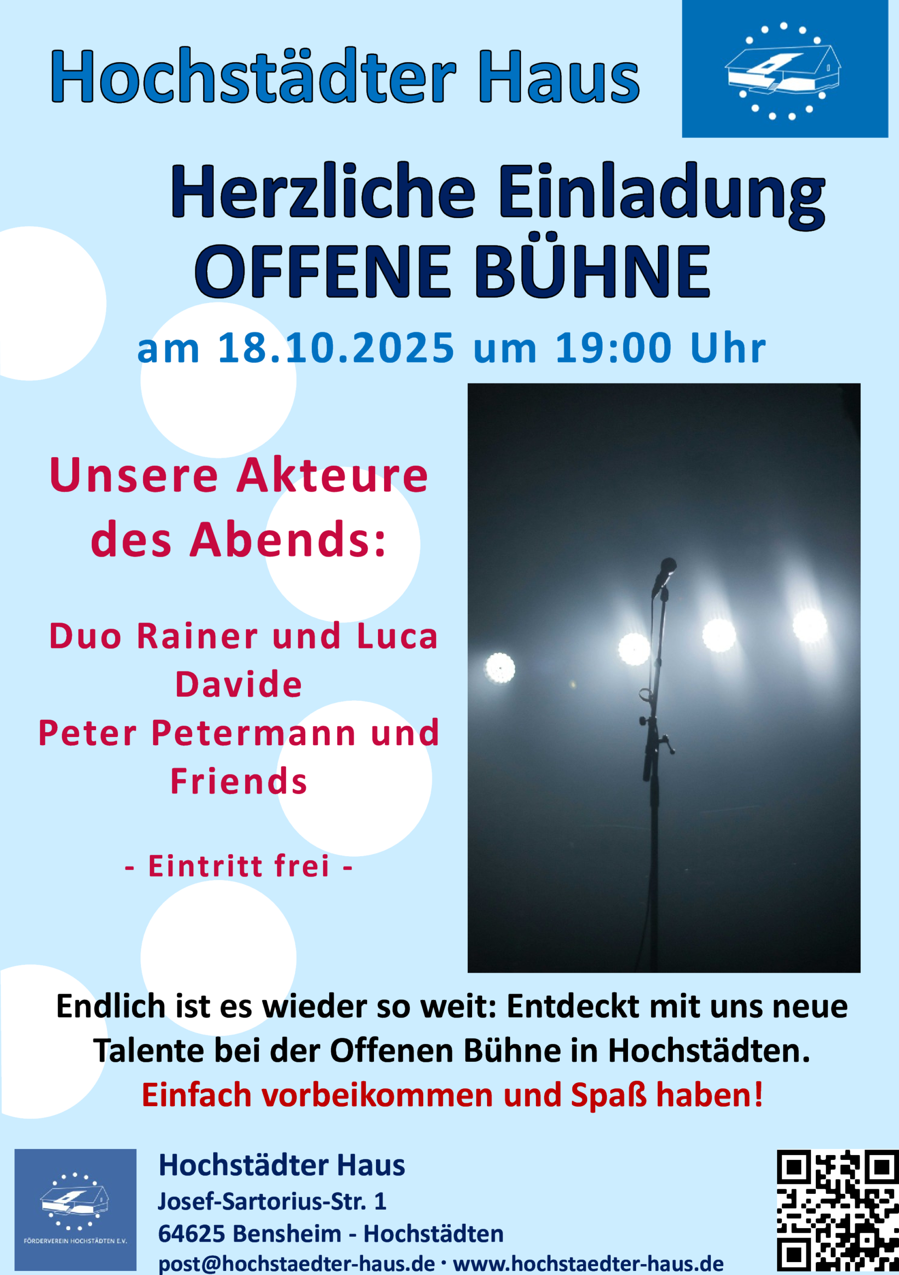 Offene Bühne im Oktober